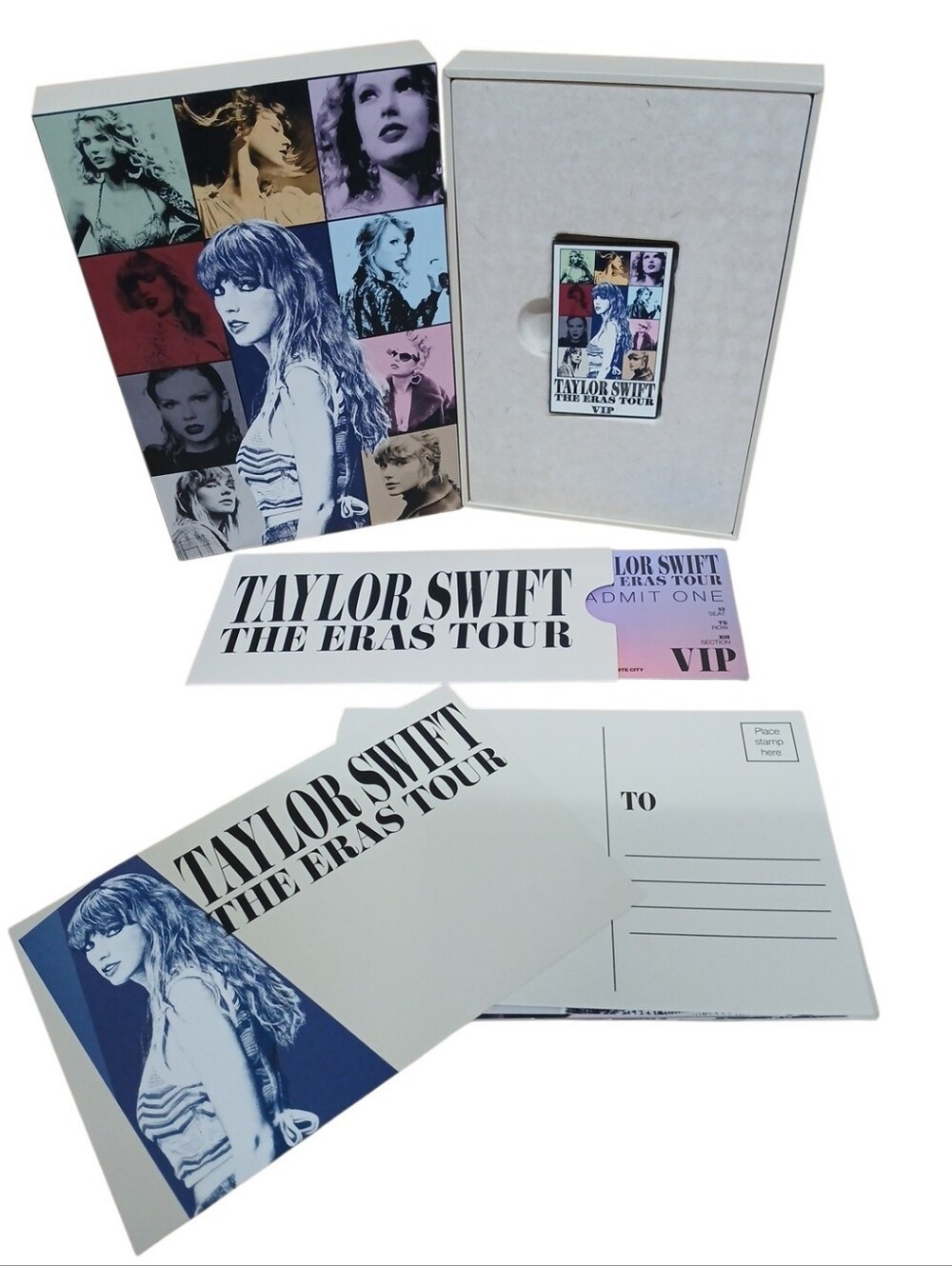 Taylor Swift Eras Tour Collectible Fan Set - Pin, Postcards, VIP Ticket Boxed